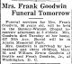 Mrs Frank Goodwin Funeral